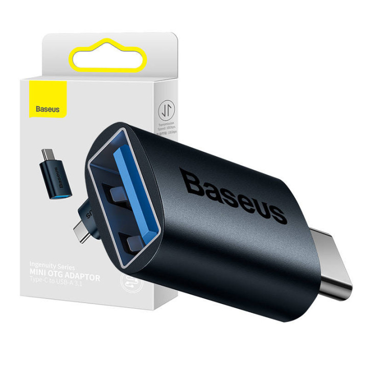 Переходник Baseus Ingenuity USB-C на USB-A OTG (синий)