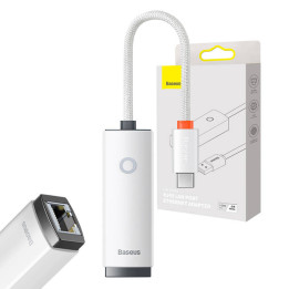 Tīkla adapteris Baseus Lite Series USB-C uz RJ45 (balts)