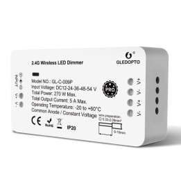Gledopto GL-C-009P, Zigbee Pro Dimmer LED kontrolieris (Zigbee+RF) 12V-54V DC