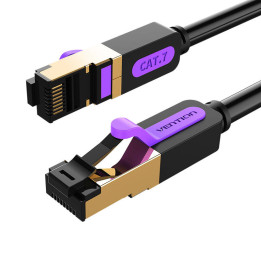 Tīkla kabelis CAT7 SFTP Vention ICDBF RJ45 Ethernet 10Gbps 1m melns
