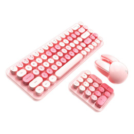 MOFII bezvadu tastatūra + ciparu tastatūra + pele 3in1 2.4G (rozā)