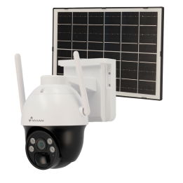 NIVIAN RETAIL NV-CAM02S-SOLAR4G 4MP PTZ IP kamera ar saules paneli, 4G LTE, PoE, IP66, 30m IR, dubultā apgaismošana, ONVIF