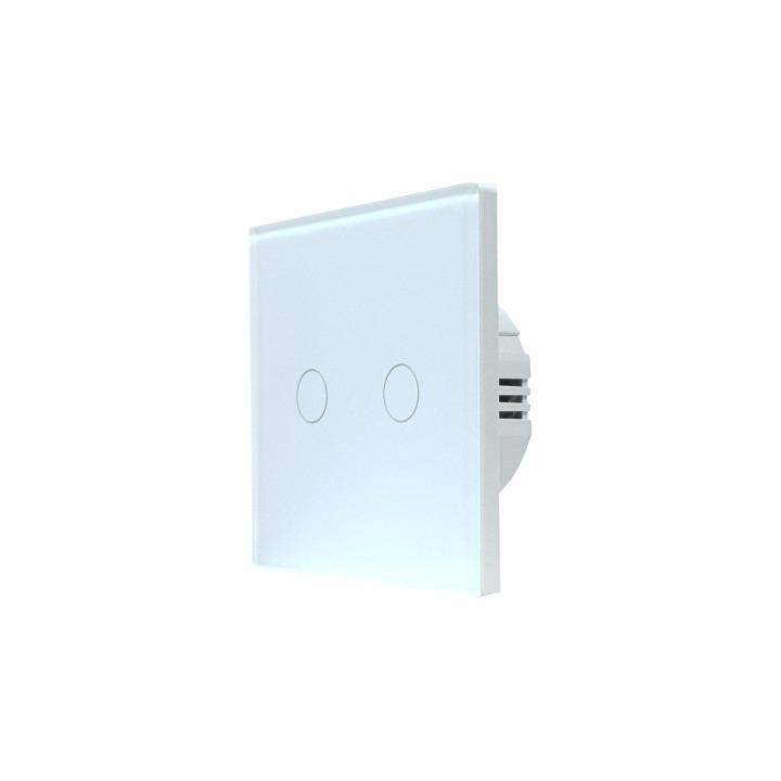 SmartWise T62 UNI Wi-Fi + eWeLink-Remote, 2-клавишный интеллектуальный настенный выключатель, универсальная проводка, белая сенс
