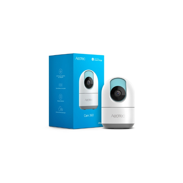 Aeotec Cam 360, viedā Wi-Fi SmartThings lietotne saderīga kamera ar PT (GP-AEOCAMEU)