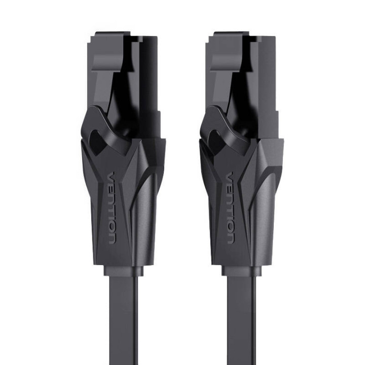 Dzīvoklis UTP kat. tīkla kabelis. 6 Vention IBABE RJ45 Ethernet 1000Mbps 0,75m, melns