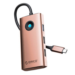 Orico Type-C 6in1 HUB daudzfunkciju dokstacija (rozā zelta)