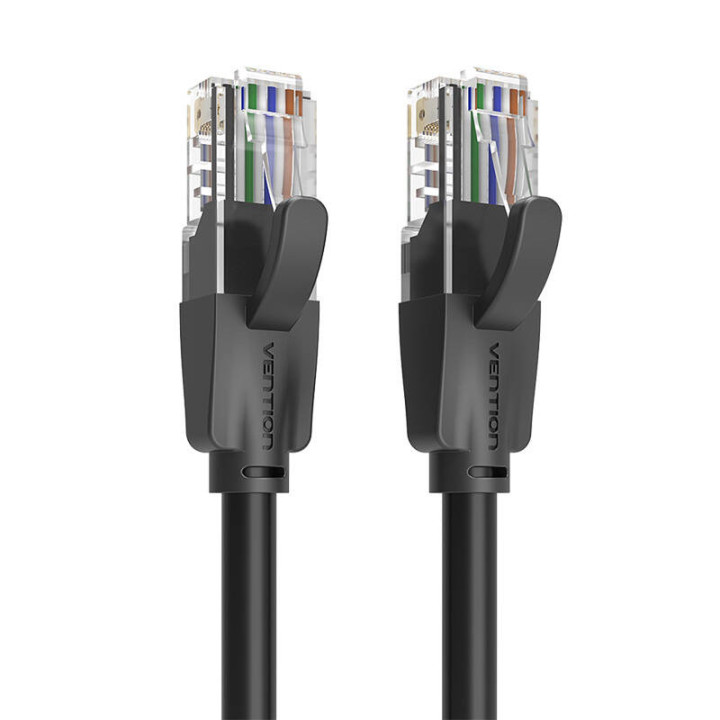 UTP CAT6 Vention IBEBL RJ45 Ethernet tīkla kabelis 1000Mbps 10m melns