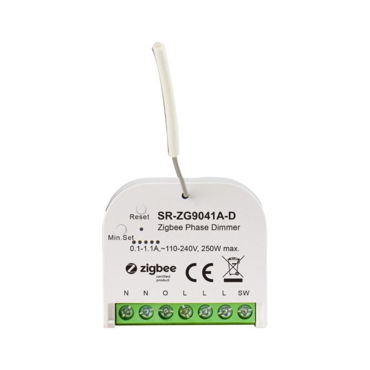 Sunricher Zigbee modernizēts viedais dimmer, 230 V maiņstrāva bez neitrāla, 250 W (SR-ZG9041A-D)