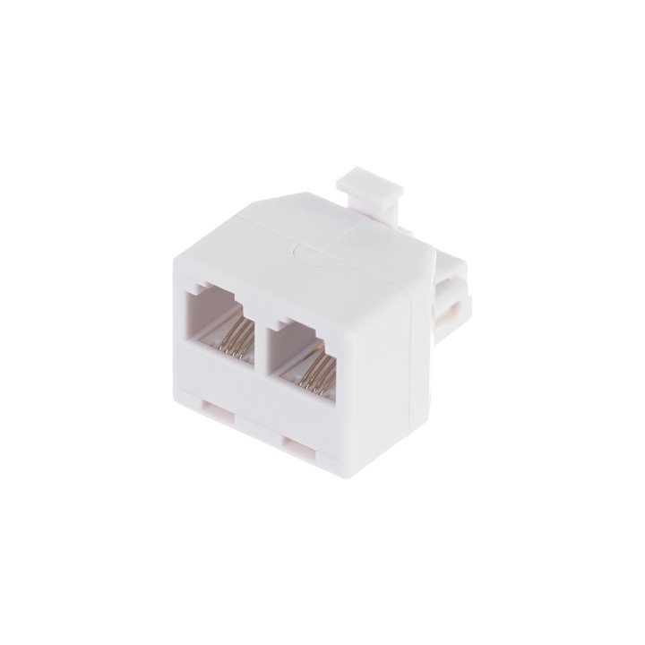 RJ11 сплиттер белый 2 порта RJ11-W/2RJ11-G