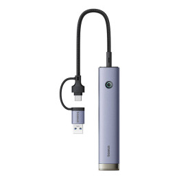 Centrmezgls 4in1 Baseus UltraJoy USB-A&USB-C līdz 4xUSB3.0+USB-C (pelēks)