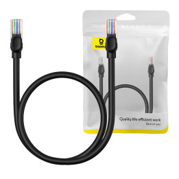 Baseus Ethernet CAT5, 0,5 m tīkla kabelis (melns)