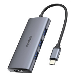 Adapteris 7w1 Choetech HUB-M19 USB-C (sudrabs)