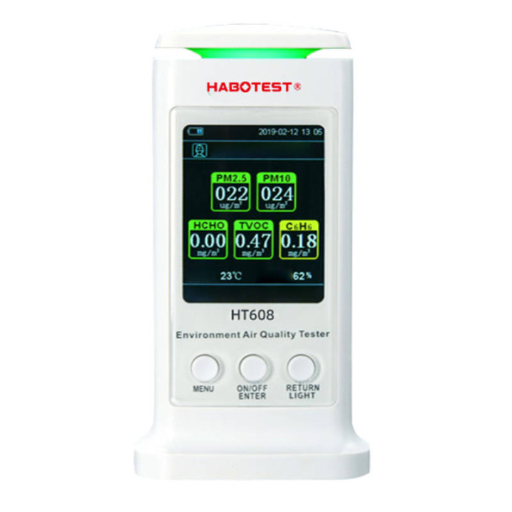 Inteliģentais gaisa kvalitātes detektors Habotest HT608, PM 2.5, PM10, benzols