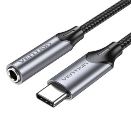 Vention BGMHA USB-C vīrs līdz 3,5 mm ligzdai 0,1 M adapteris (pelēks)