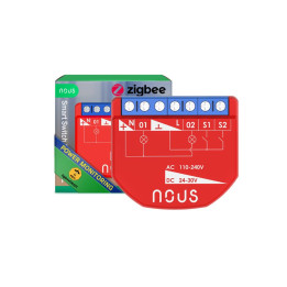 Nous B3Z viedais Tuya Zigbee mini releja modulis, ar jaudas mērītāju un slēdža ieeju, 2 grupas