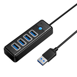 Orico Hub USB līdz 4x USB 3.0, 5 Gb/s, 0,15 m (melns)