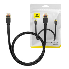 Baseus Cat 7 UTP Ethernet RJ45 Cable Flat 2 m melns