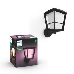 Philips Hue Econic RGBW sienas lampa augšā melnā krāsā