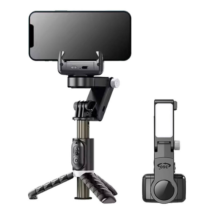 Gimbal/statīva ar gaismu APEXEL Q18 (melns)