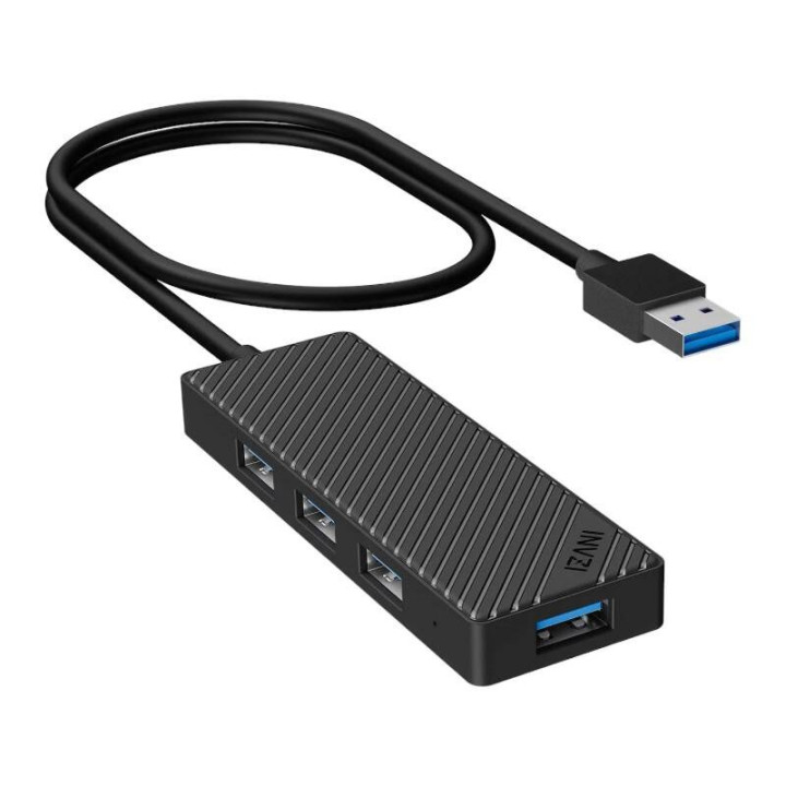 Adapter Hub 4 in 1, Invzi, MH04, 4x USB 3.0 (melns)