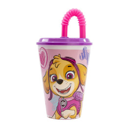 Чашка для воды с трубочкой для детей STOR 74530 430 мл Paw Patrol Skye (розовый)
