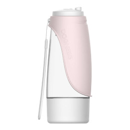 Dogness D10 438 ml ceļojumu pudele + 2-in-1 mājdzīvnieku konteiners (gaiši rozā)