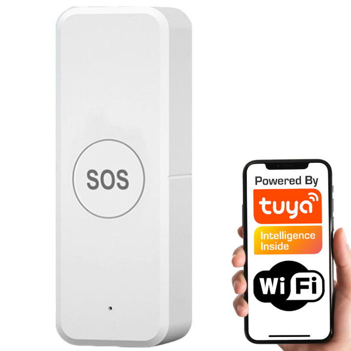 Ar akumulatoru darbināma SOS trauksmes poga WiFi Tuya Smart