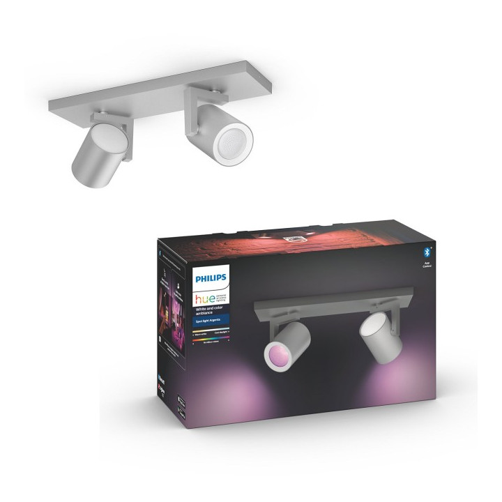 Philips Hue griestu lampa Argenta plāksnes/spirālveida alumīnija 2x5,7W