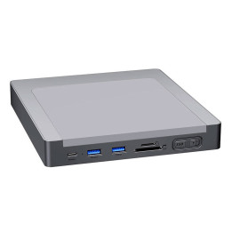 INVZI MagHub 8-in-1 USB-C dokstacija/centrmezgls priekš iMac ar SSD nodalījumu (pelēks)