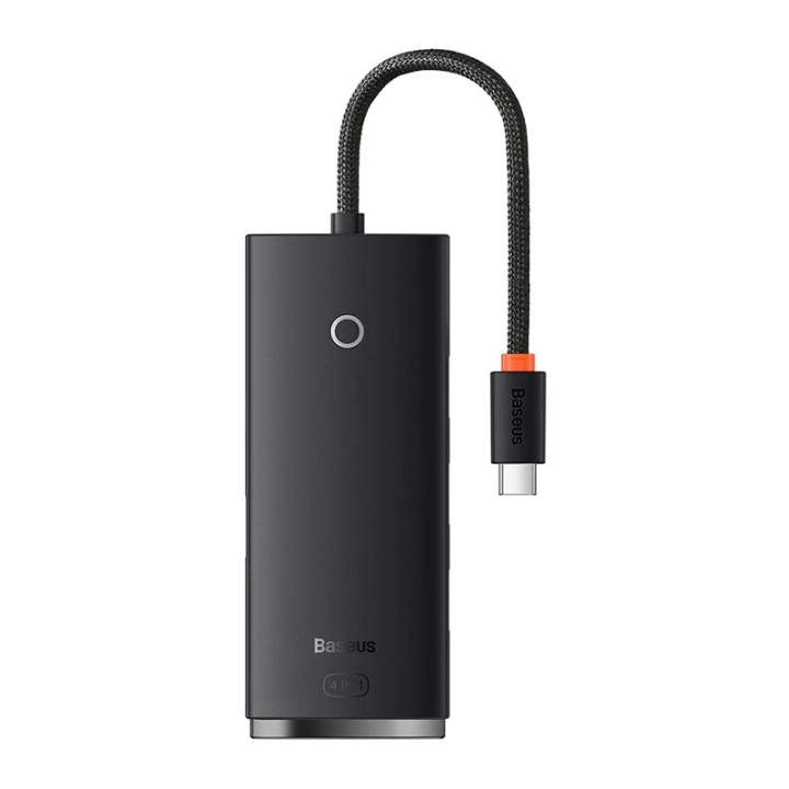Baseus Lite Series Hub 4in1 USB-C līdz 4 x USB 3.0 + USB-C, 25 cm (melns)