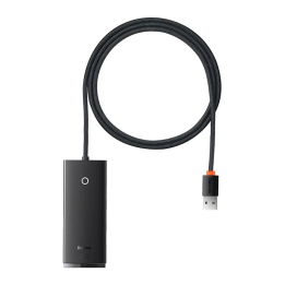 Hub 4in1 Baseus Lite Series USB līdz 4x USB 3.0, 1m (melns)
