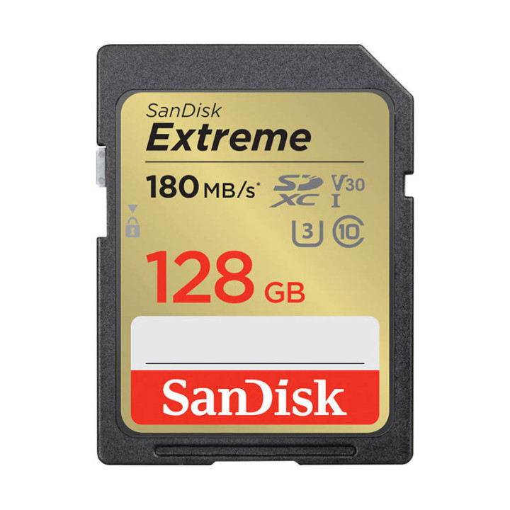 Atmiņas karte SANDISK EXTREME SDXC 128 GB 180/90 MB/s UHS-I U3 (SDSDXVA-128G-GNCIN)
