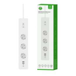 WOOX R6132 Intelligent Smart WiFi sloksne, 3 maiņstrāvas ligzdas, 2 USB 2.0 porti, 2 USB-C porti