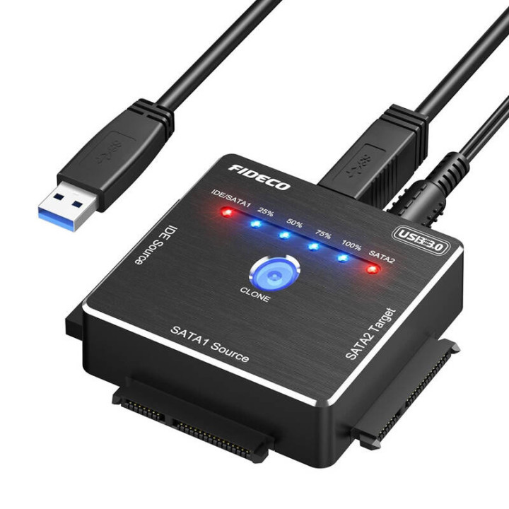 Адаптер HDD/SSD с функцией клонирования FIDECO PL06 (USB 3.0, SATA/IDE)