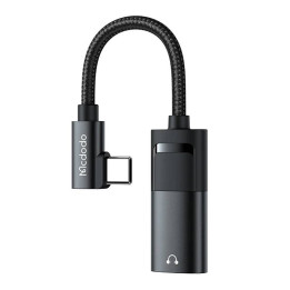 USB-C uz AUX mini ligzda 3,5 mm + USB-C adapteris, Mcdodo CA-1880 (melns)