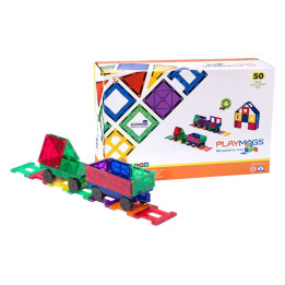 Магнитная плитка 3D Train Playmags 153 - набор из 50 шт.