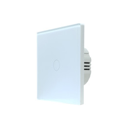 SmartWise T61 UNI Zigbee 3.0 + RF, 1 grupas viedais sienas slēdzis, universāla elektroinstalācija, balts skārienpanelis