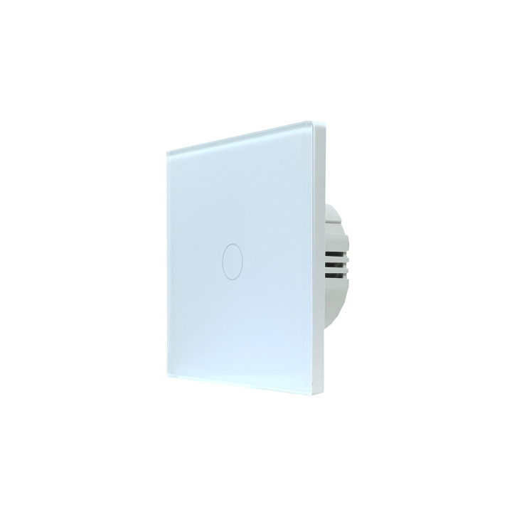 SmartWise T61 UNI Zigbee 3.0 + RF, 1 grupas viedais sienas slēdzis, universāla elektroinstalācija, balts skārienpanelis
