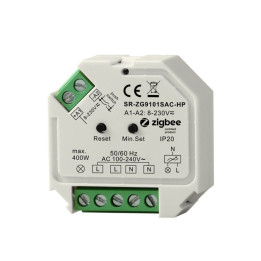 Sunricher Zigbee modernizējamais viedais dimmer 230 V maiņstrāva, 400 W (SR-ZG9101SAC-HP)