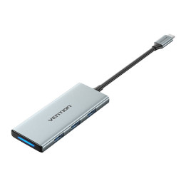 USB-C uz HDMI, 3x USB 3.0, SD, TF, PD centrmezgla ventilācija TOPHB 0,15 m pelēks