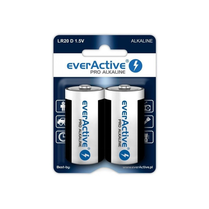 Everactive Pro Alkaline LR20/D 1,5V akumulatoru blisteris, 2 gab.