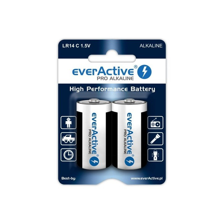 Everactive Pro Alkaline C 1.5V LR14 EN93 AM2 MN1400 Baterijas blisterī 2gab.