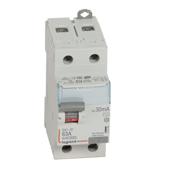 RCD DX?-ID - 2P - 230 V~ - 63 A - 30 mA - maiņstrāvas tips