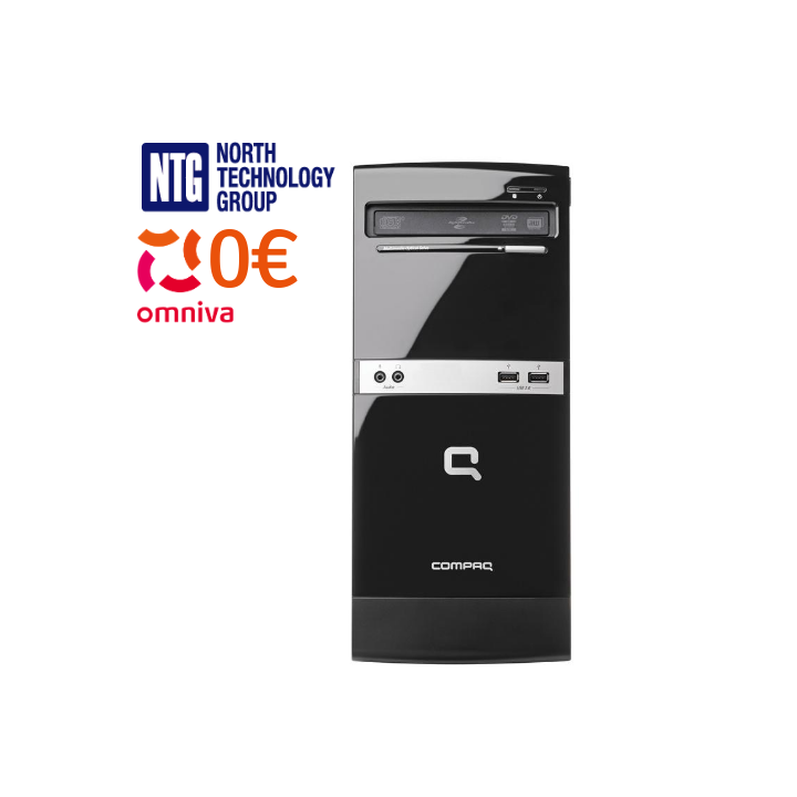 Used HP Compaq 500B Microtower PC with Intel Core 2 Duo processor, 2GB RAM, 120GB SSD, Windows 10 Home