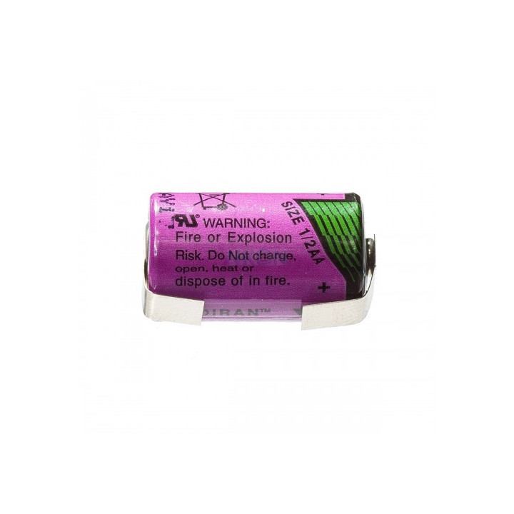 Tadiran SL-750 (1/2 AA) 1.1Ah 3.6V LTC (Li-SoCI2) battery with u-tags (Non-rechargeable)