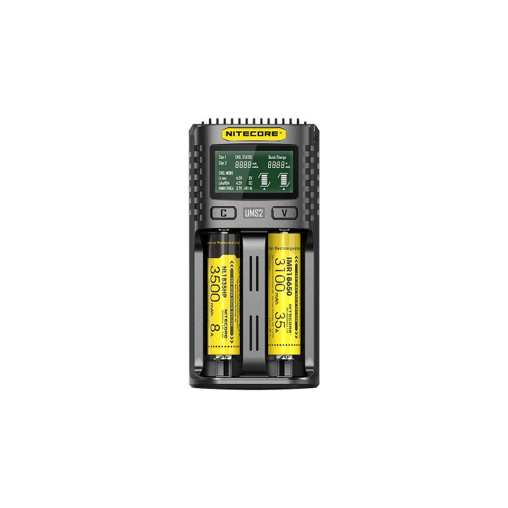 Nitecore UMS2 Universal Quick Li-Ion NiMH 2-Slot 3A Double Charger QC 2.0