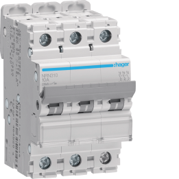Hager NRN310 Miniature Circuit Breaker 3P C 10A 10kA