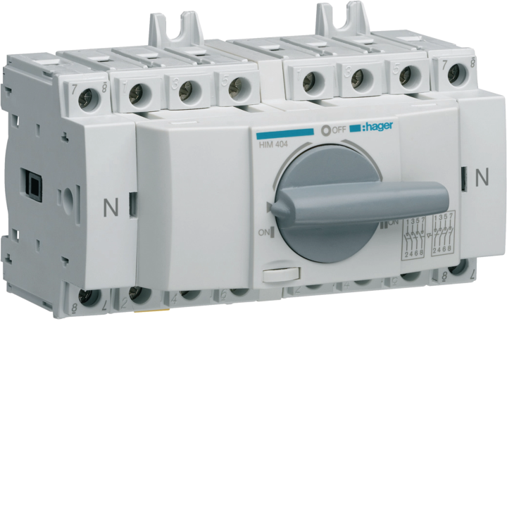 Hager HIM404 Modular Change-over Switch 3P+N 40A