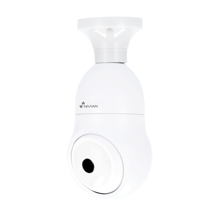 NIVIAN RETAIL NVS-IPC-BULB1 4MP PTZ IP kamera ar Wi-Fi, PoE, ONVIF, IR nakts redzamību, iebūvētu mikrofonu, microSD slotu