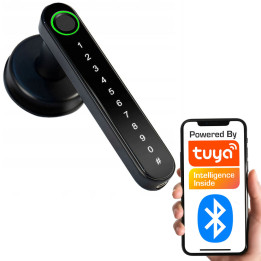 Inteliģenta durvju roktura slēdzene ar BT TUYA pirkstu nospiedumu tastatūru